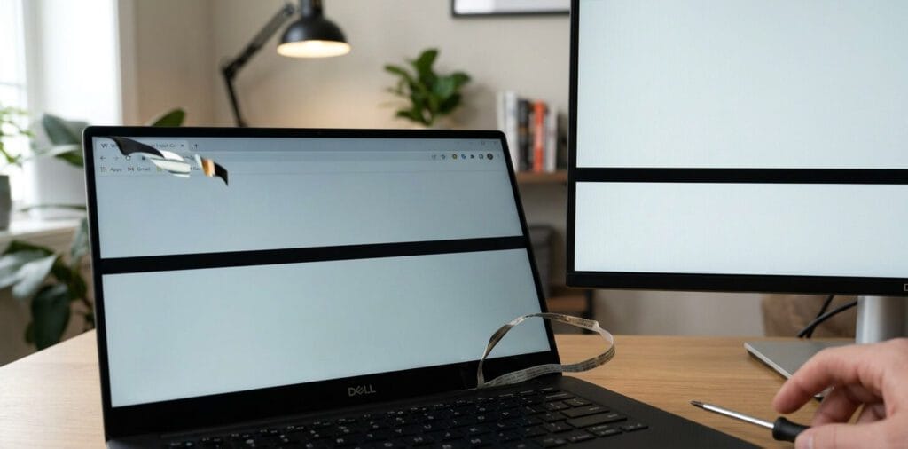 black line on computer screen