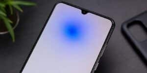 Blue Patch on Mobile Screen