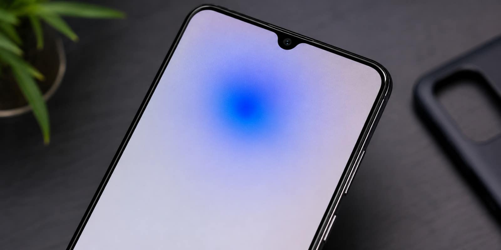 Blue Patch on Mobile Screen