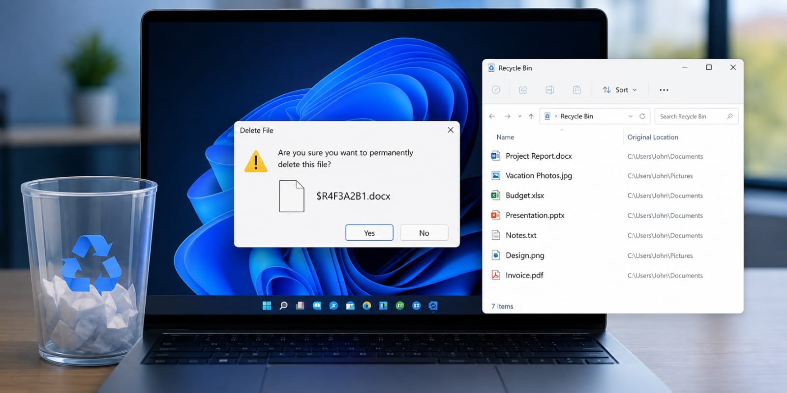 Recycle Bin Showing Wrong File Names in Windows 11