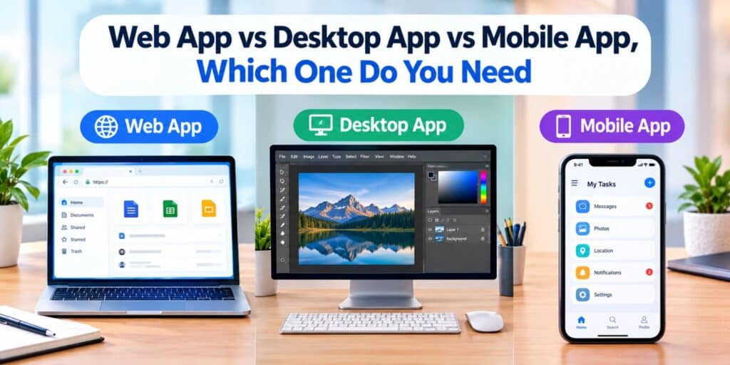 Web App vs Desktop App vs Mobile App