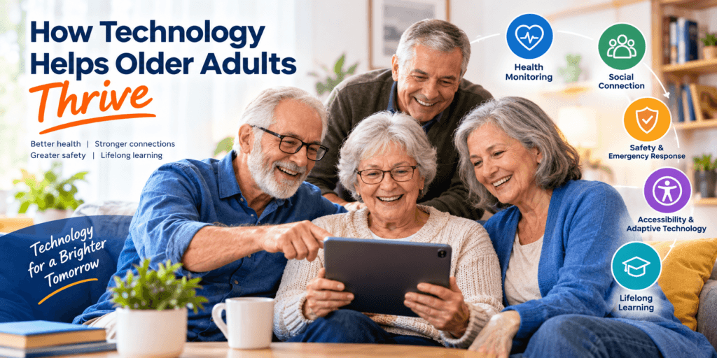 Older adults using technology for health, safety, social connection, and lifelong learning