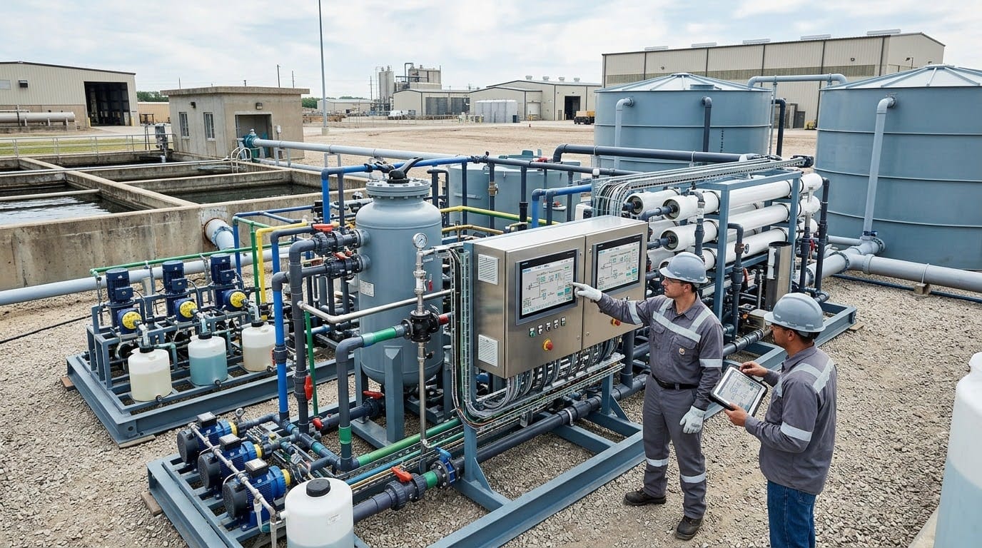 Mobile water treatment plant control system